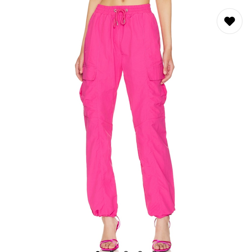 Superdown Amata Parachute Pants in Hot Pink
